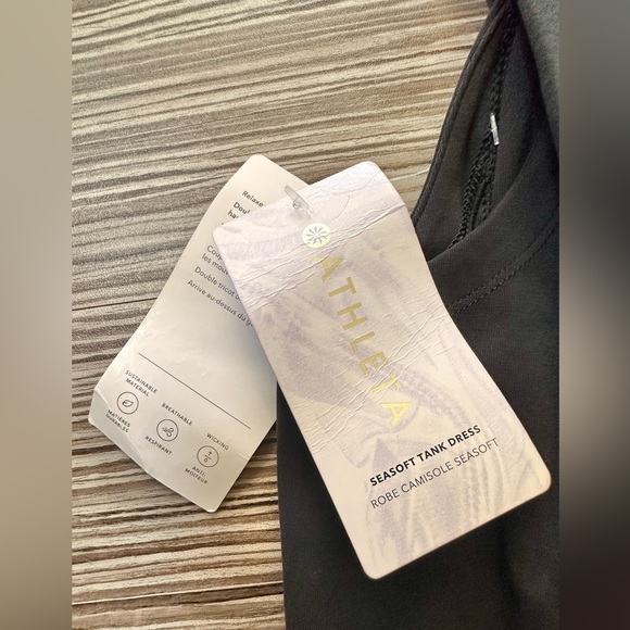 NEW Athleta Black Seasoft Tank Dress Sz. L - Picture 3 of 4